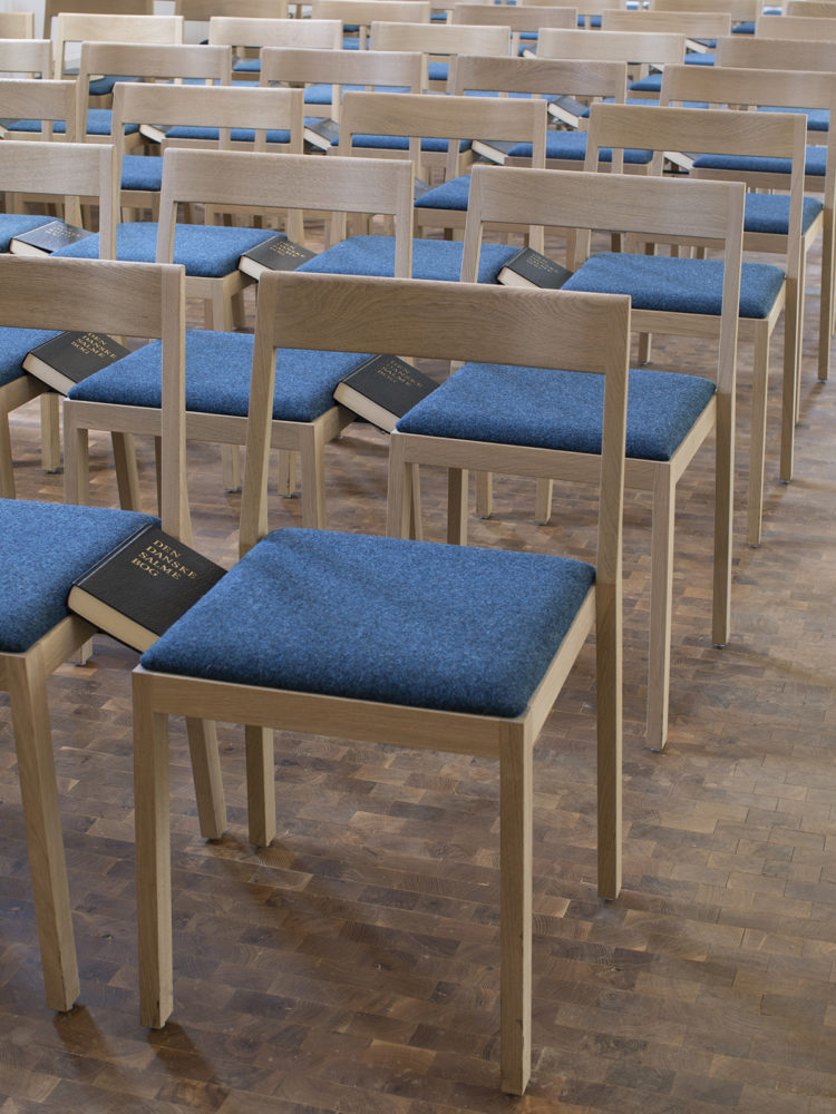 Nyhuse Chapel interior chairs Elgaard Architecture