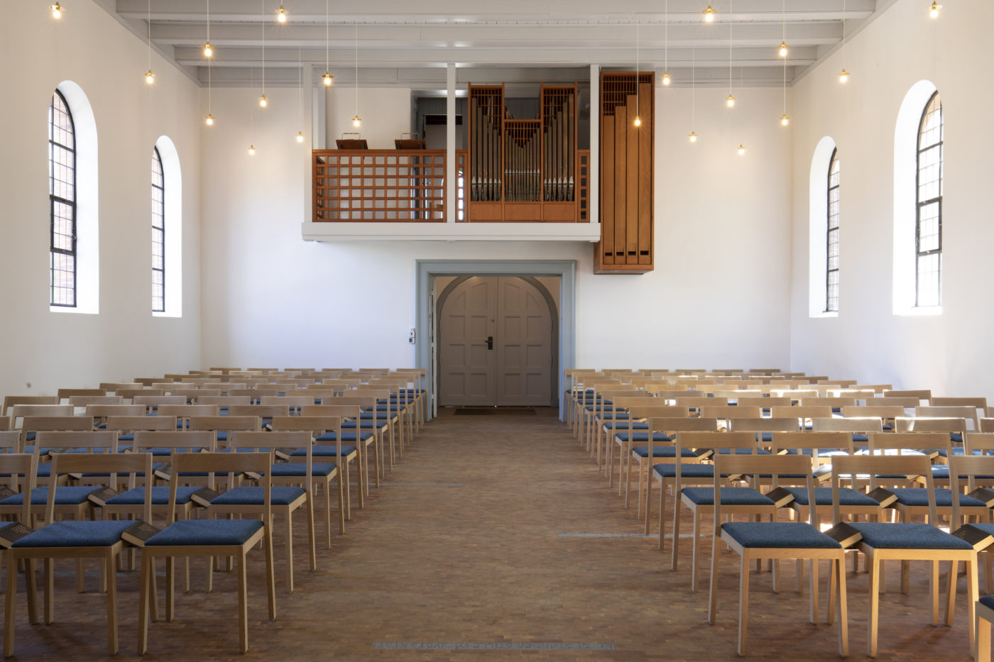 Nyhuse Chapel interior organ Elgaard Architecture