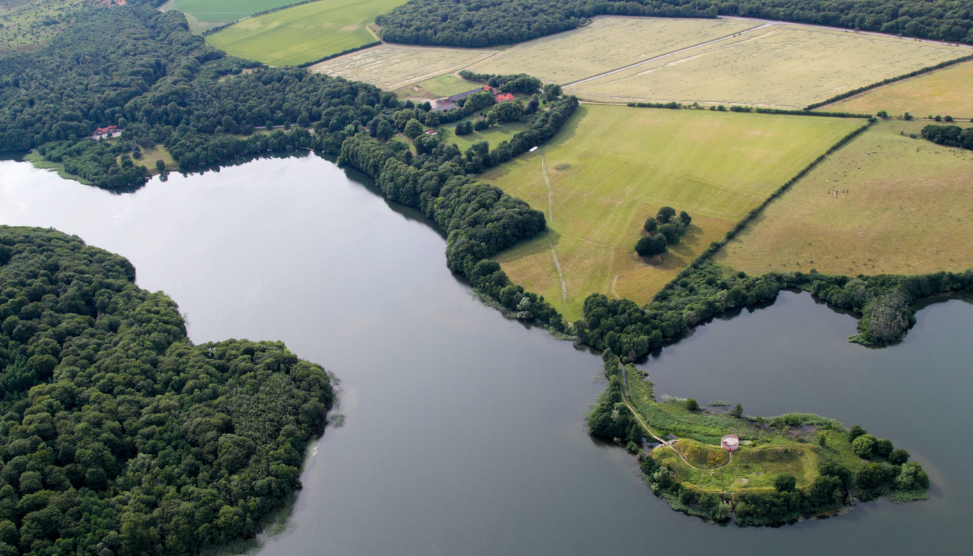 De fem Halder luftfoto Elgaard Architecture